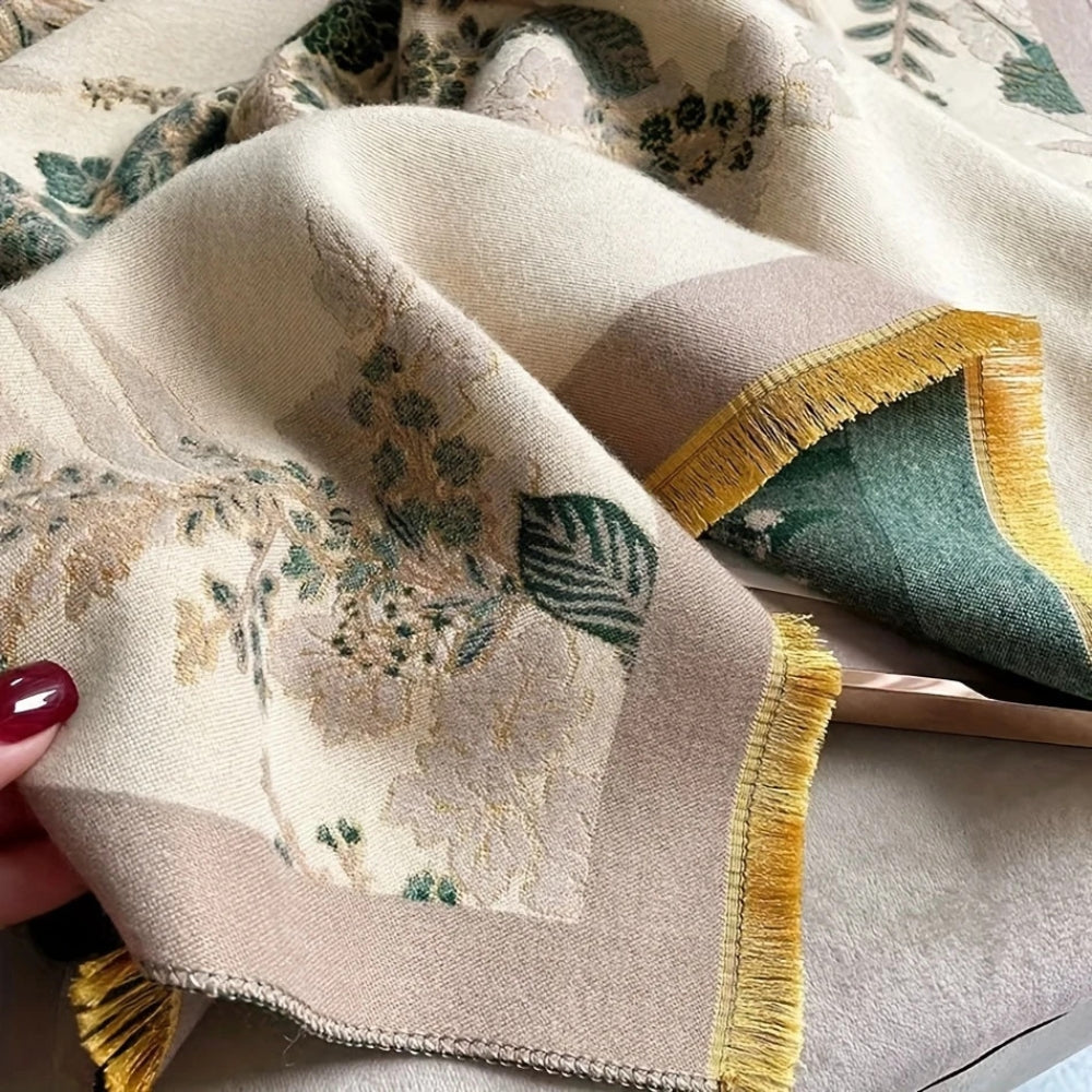 Nuvé Floral Mjuk Dubbel Sidan Scarf Carvallo