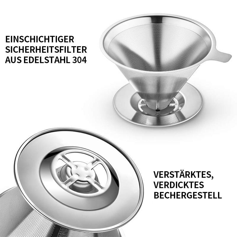 Carvallo Kaffeefilter i rostfritt stål | Fin sil & snabb avrinning | Ø 11,5–12,5 cm | Återanvändbar & Hållbar Carvallo