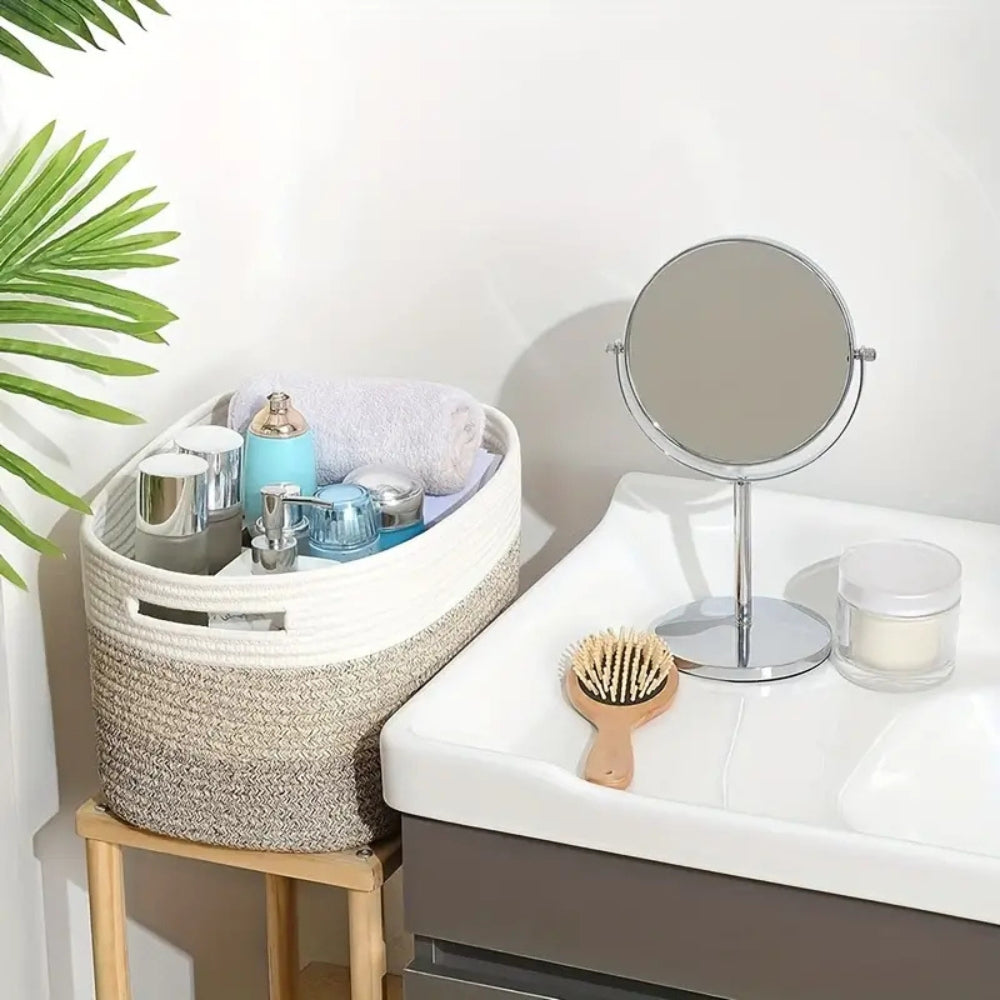 Vävd bomullssektionsförvaringskorg Carvallo