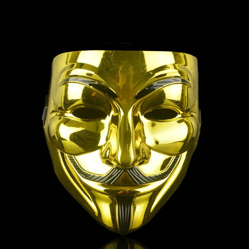 V For Vendetta Mask-Utklädnad-BB-Guld-Hemnix