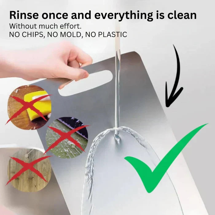 Carvallo – 100% Rostfritt Stål Antibakterisk Skärbräda för Hygienisk och Hållbar Matlagning Carvallo