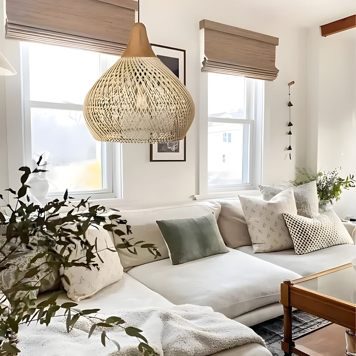 BistroBeam Light - Modern Rattan- taklampa Carvallo