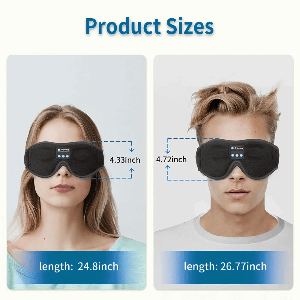 Snoozeit.™ - Bluetooth Sovmask med HD-högtalare - 3D Sovhörlurar med Autoavstängning | Trådlös Bluetooth 5.0-Personligt-BB-Hemnix
