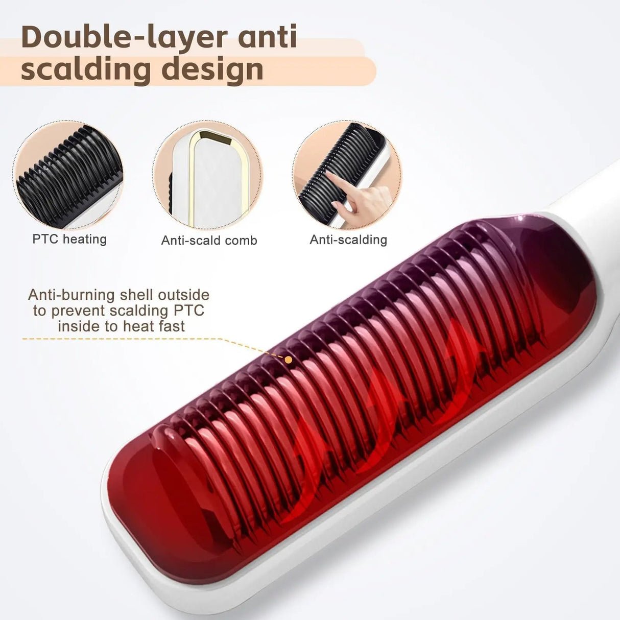 Elektrisk värmecomb rak-och-locktång Carvallo