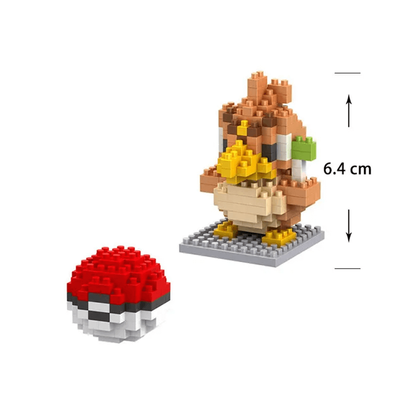 Poke Karaktärs Nanoblocks Anime Byggklossar-Byggsats-BB-Farfetch/PokeBall-Hemnix