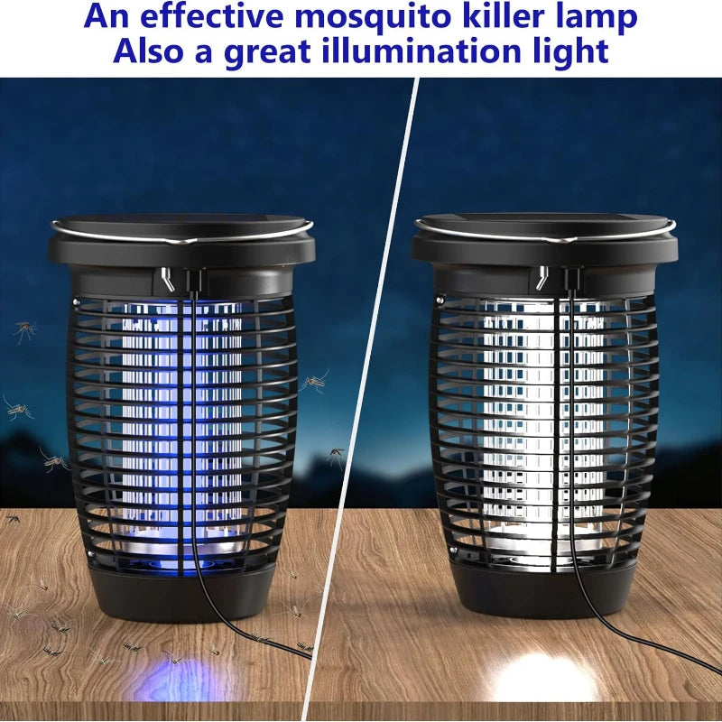 Solar Bug Zapper 2-i-1 Myggkiller Lampa – 4500V Inomhus & Utomhus Fluga Fälla Carvallo