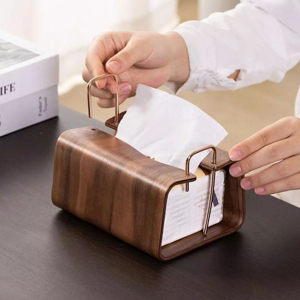 Träbrass vävnadshållare Carvallo