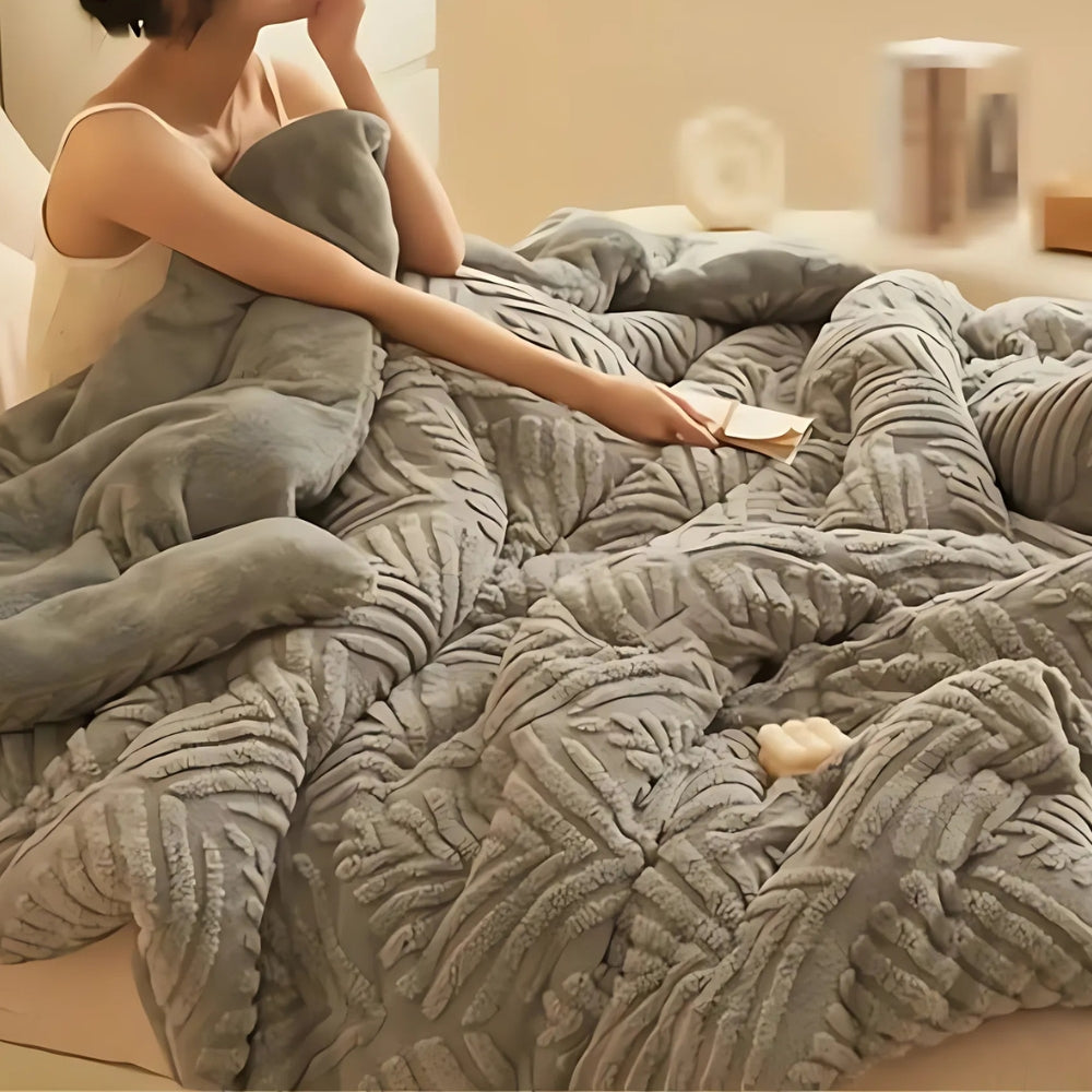 Maple Leaf Mönster Deluxe Filt Carvallo