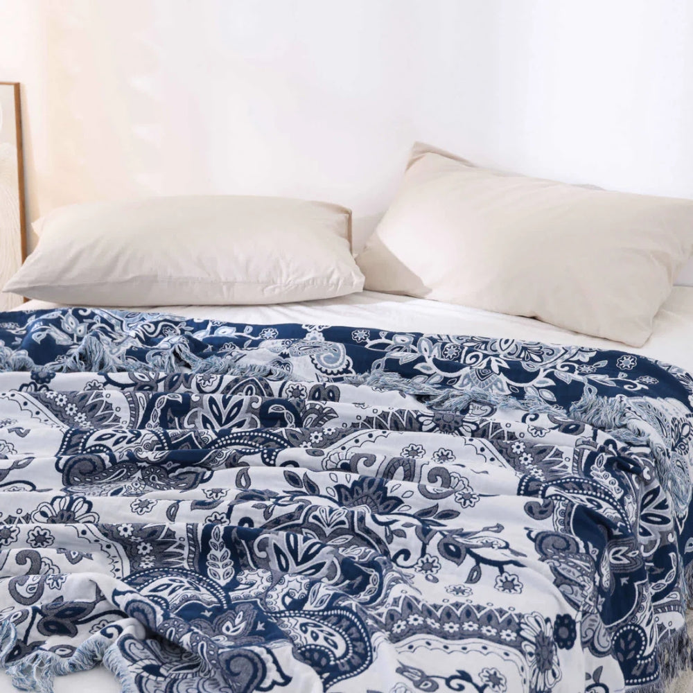 Paisley Dream Cotton Tassel Filt Carvallo