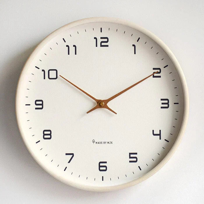 Silent Wooden Wall Clock | 10" or 12" | No-Tick Quartz Movement | Minimalist Nordisk Design Carvallo