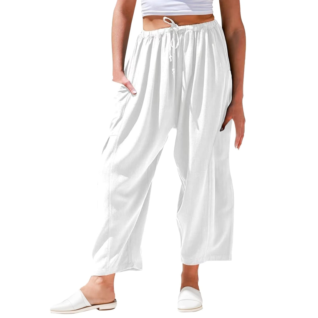 Flowy™ sommarbyxor med vida ben-Hemnix-Vit-S-Hemnix