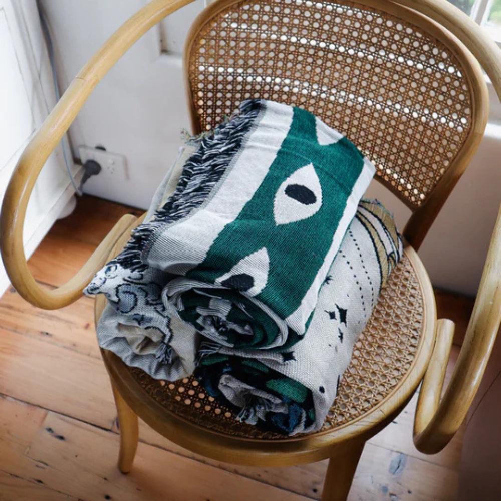 Cotton Snake Labyrinth Pläd – Vändbar Design Carvallo