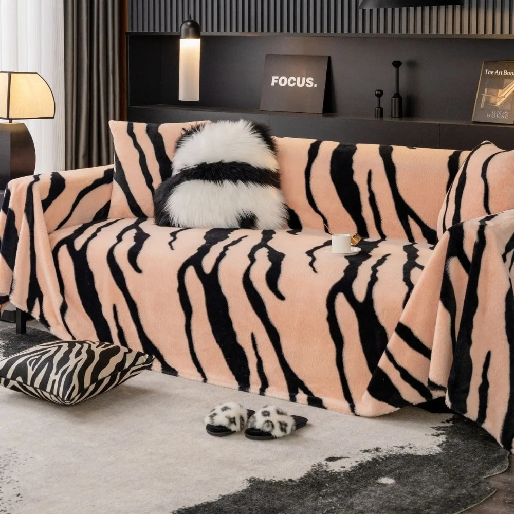 Wild Stripes Zebra Fleece Sofföverdrag Carvallo