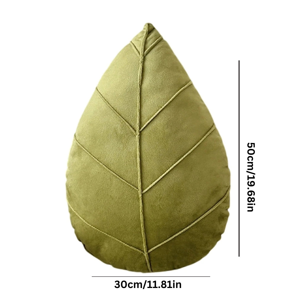 Verdant Flourish Leaf Shaped Cushion Carvallo