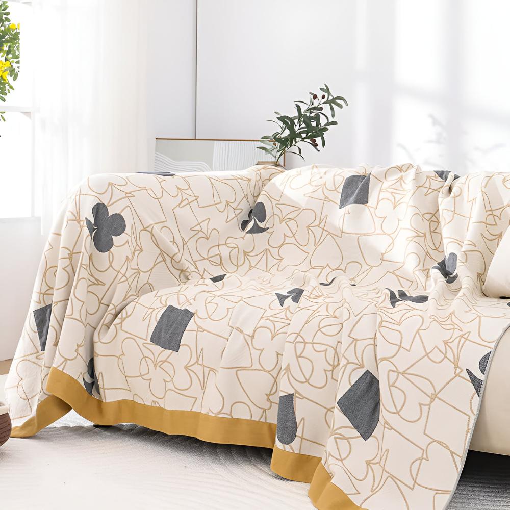 Poker Mönster Bomull Filt Carvallo