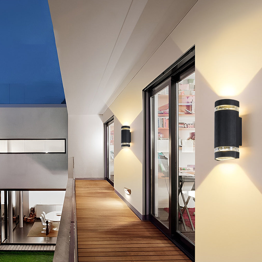 Svart Vattentät LED Upp- och Nedljus Vägglampa Carvallo