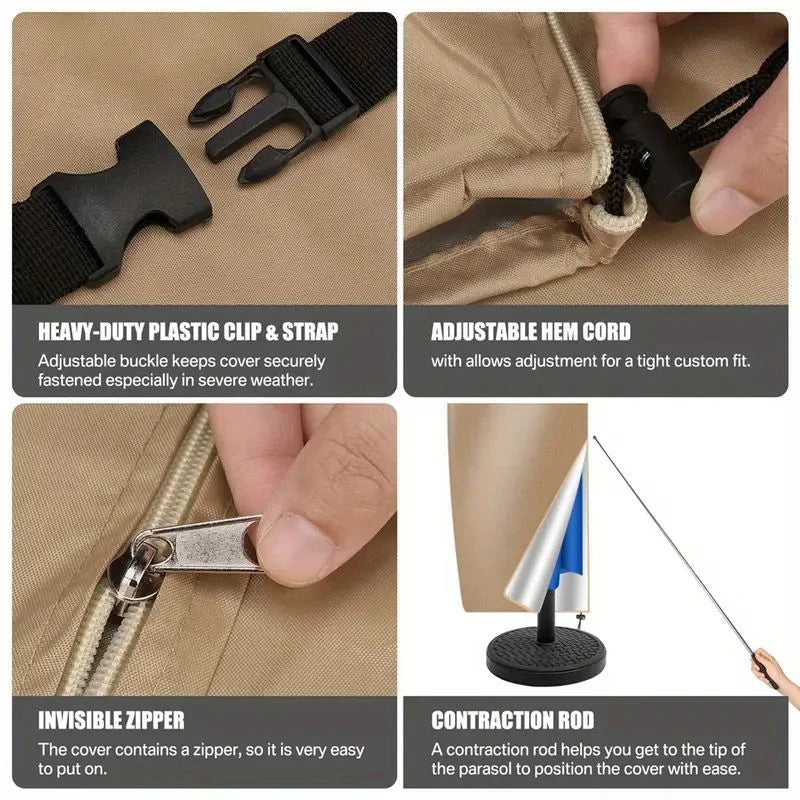 Parasolöverdrag - Vattentätt Utomhusöverdrag - Trädgårdstillbehör Carvallo