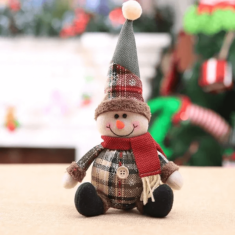 Juldocka Prydnad i Tyg, Med Eller Utan Utdragbara Ben - Juldekoration, Jultomte, Älg, Snögubbe-Jul-BB-Hängande prydnad-Stil B-Hemnix