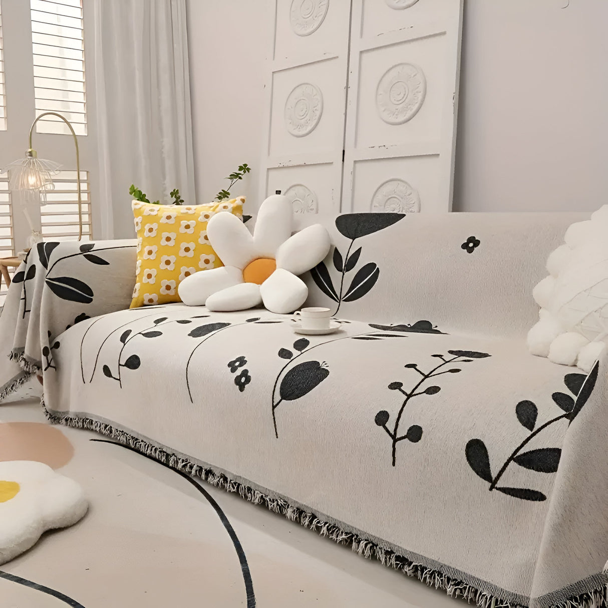 Modern Bloom Vändbar Sofatak täcke Carvallo