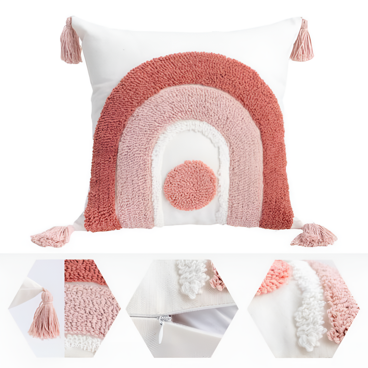 Färgad Broderad Boho Kuddeöverdrag Carvallo