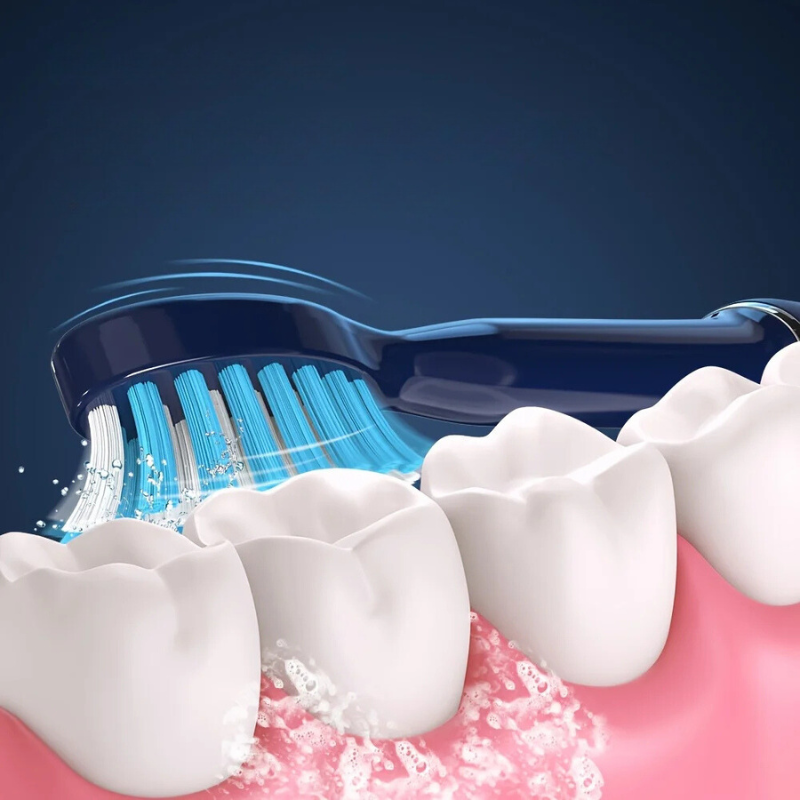 Carvallo Tandborste Dentexa Pulse | 30.000 svängningar | 3 rengöringslägen & 2-minuters timer | Inkl. 7 borsthuvuden | 30 dagar batteri Carvallo