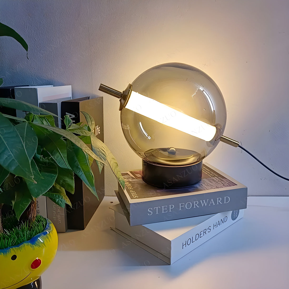 BrightSphere Lampa - Retro-Stil Rund Glaskula Lampa Carvallo