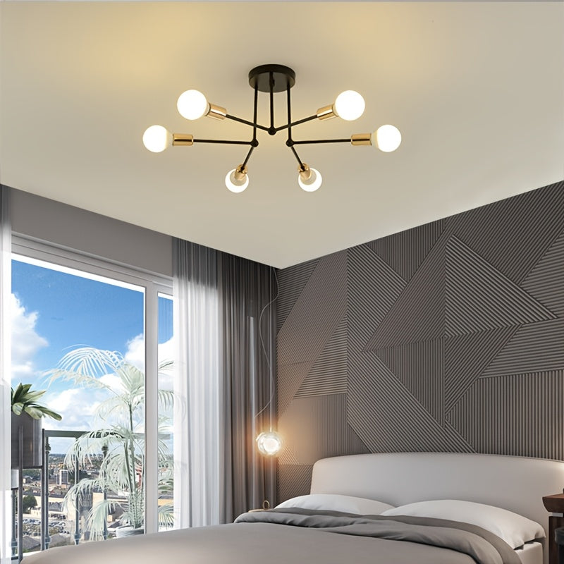 RetroLampa - Industriell 6-armad Taklampa Carvallo