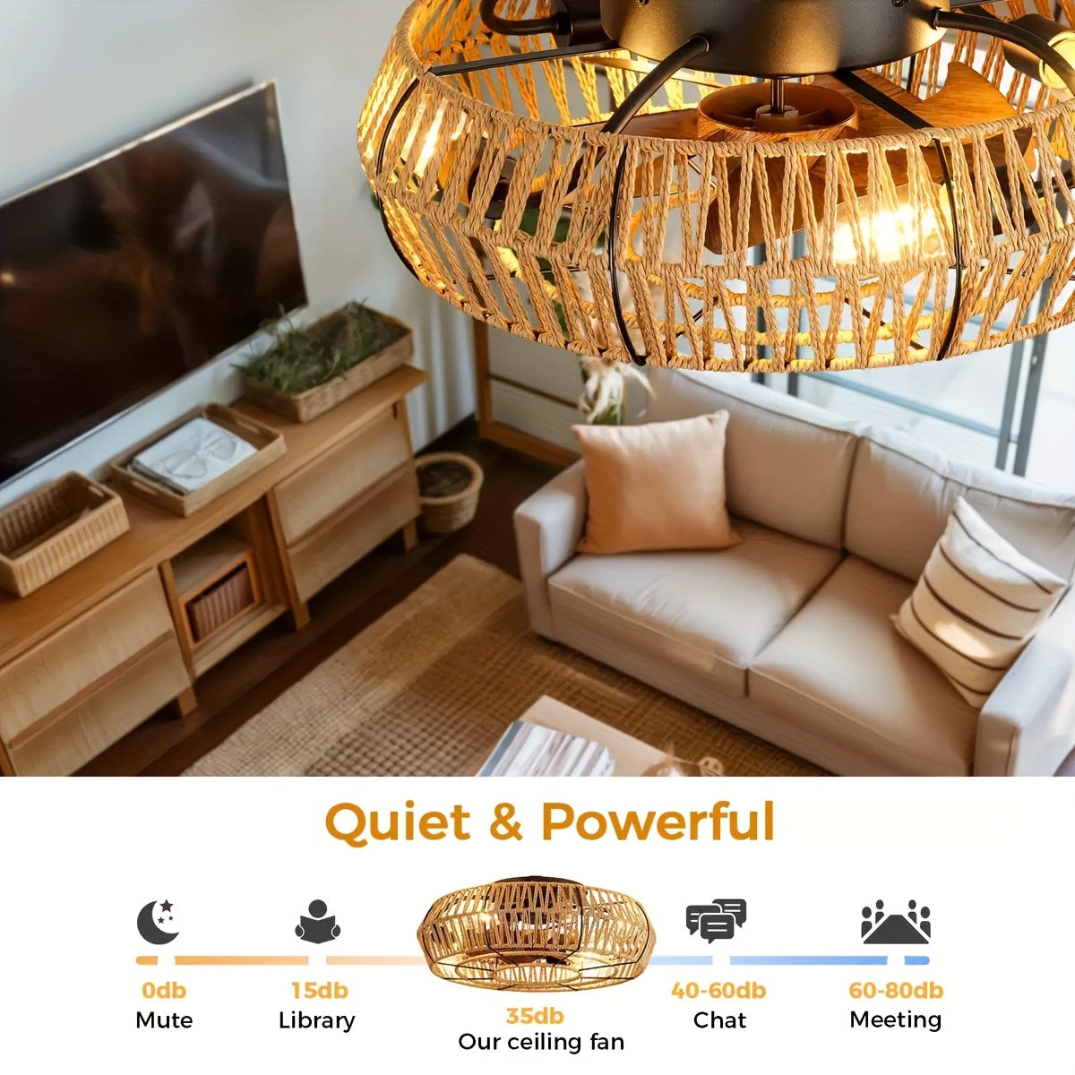 Handvävd Rattankrona – Zen Stil och Funktionalitet Carvallo