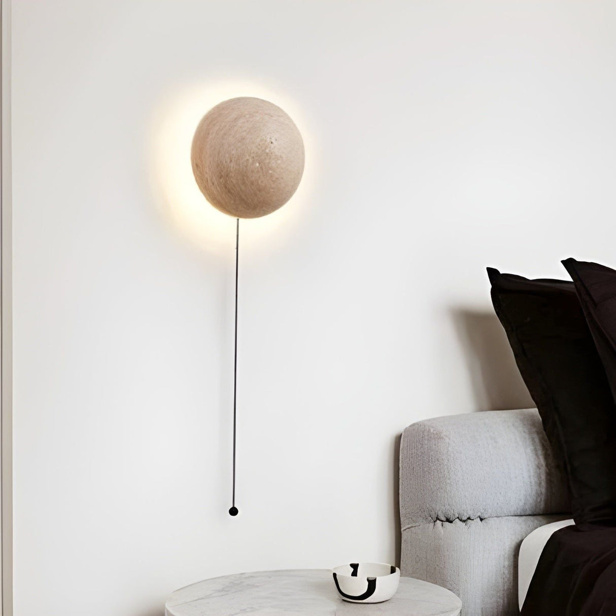RetroTravertine Light - Wabi-Sabi Japansk LED Vägglampa i Krämstil Carvallo