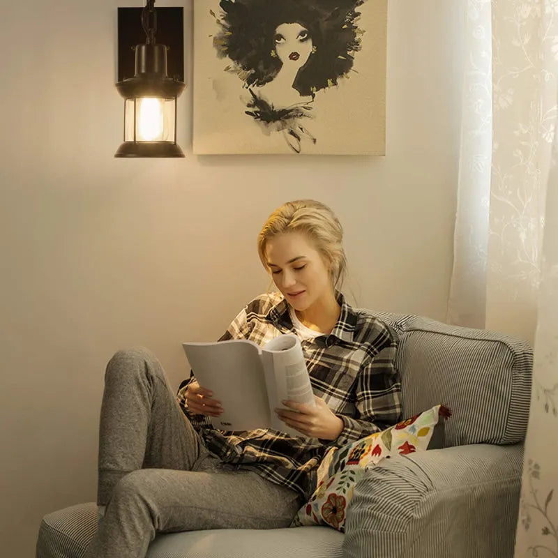 Vägglampa vintage metall industri sconce Carvallo