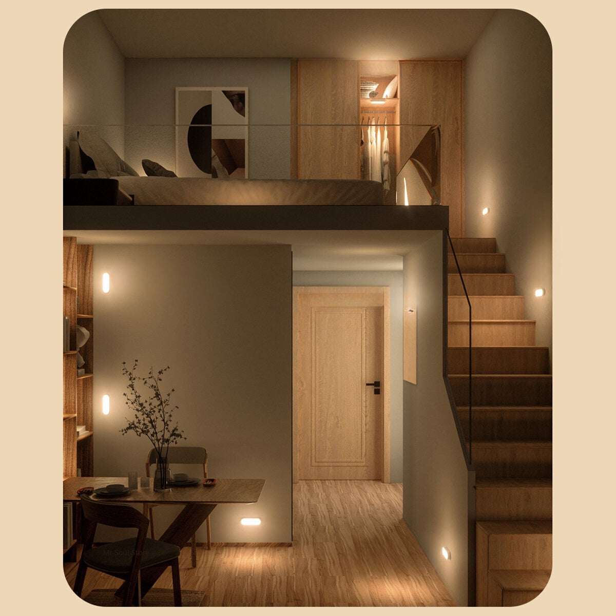 Carvallo – Smart Rörelsesensor Vägglampa med Uppladdningsbar Funktionalitet Carvallo