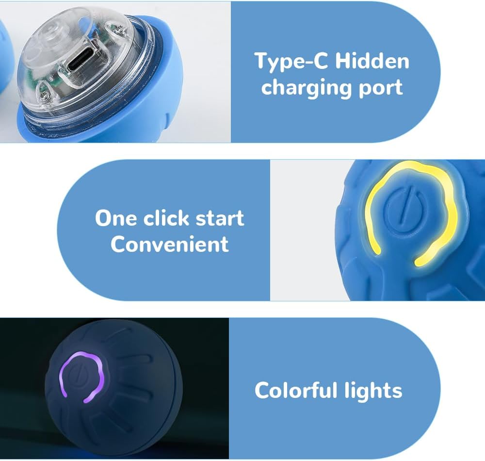 Royaleva Aktiv Rullande Boll – Automatisk Anti-Anxiety Leksak för Husdjur & Människor Carvallo