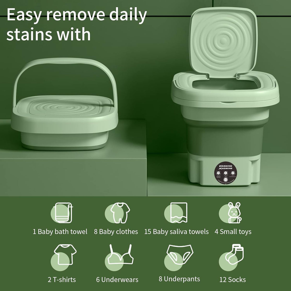 Portabel Tvättmaskin för Resor och Små Utrymmen Carvallo