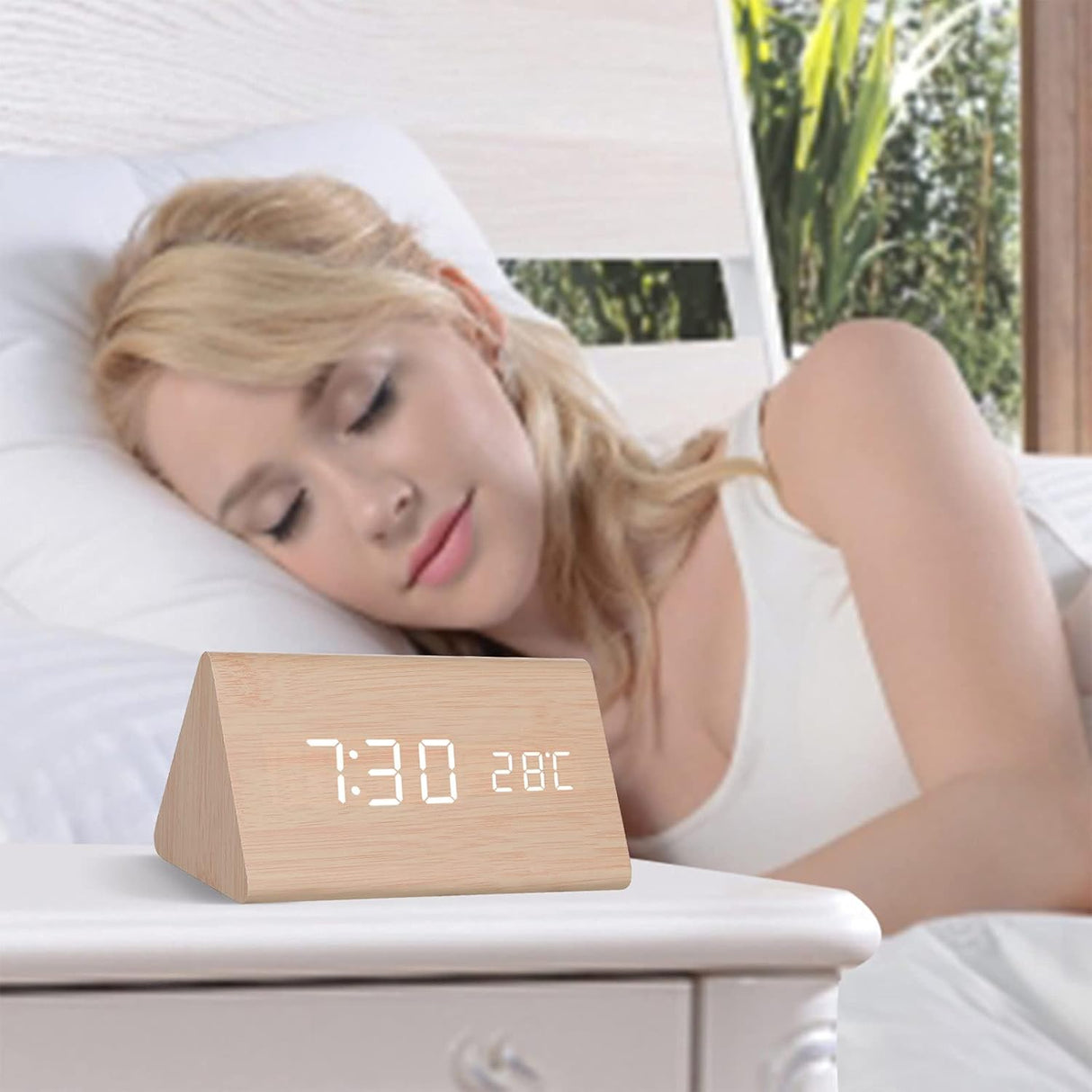 Väckarklocka Digital Trä LED Skärm Carvallo