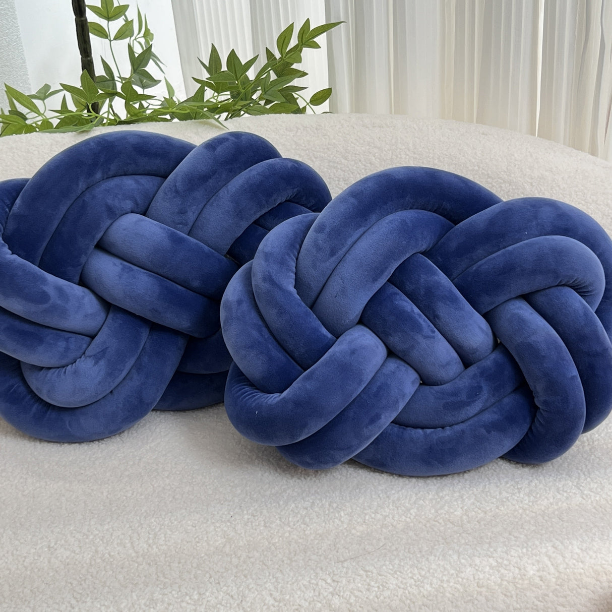 2 Stycken Knop Ball Kuddar - Mjuka Plysch Kuddar, Dekorativa Kuddar för Säng, Soffa och Vardagsrum Carvallo