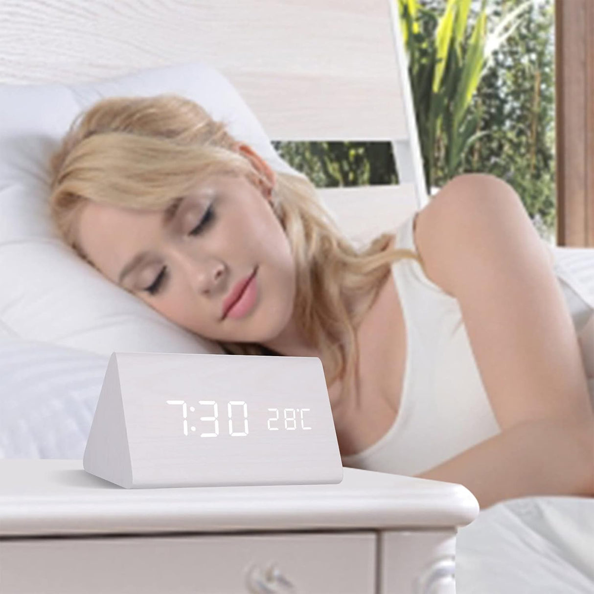 Väckarklocka Digital Trä LED Skärm Carvallo