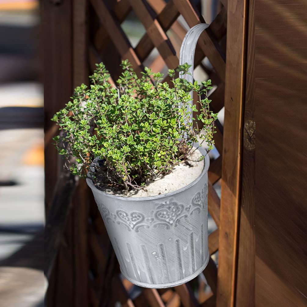 Hängande metallblomkruka i vintage design – Dekorativ blomkruka för inomhus- och utomhusbruk Carvallo