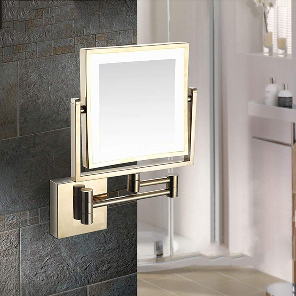 Väggmonterad sminkspegel – Uppladdningsbart batteri, flexibel arm och dubbel zoom MILA Sverige