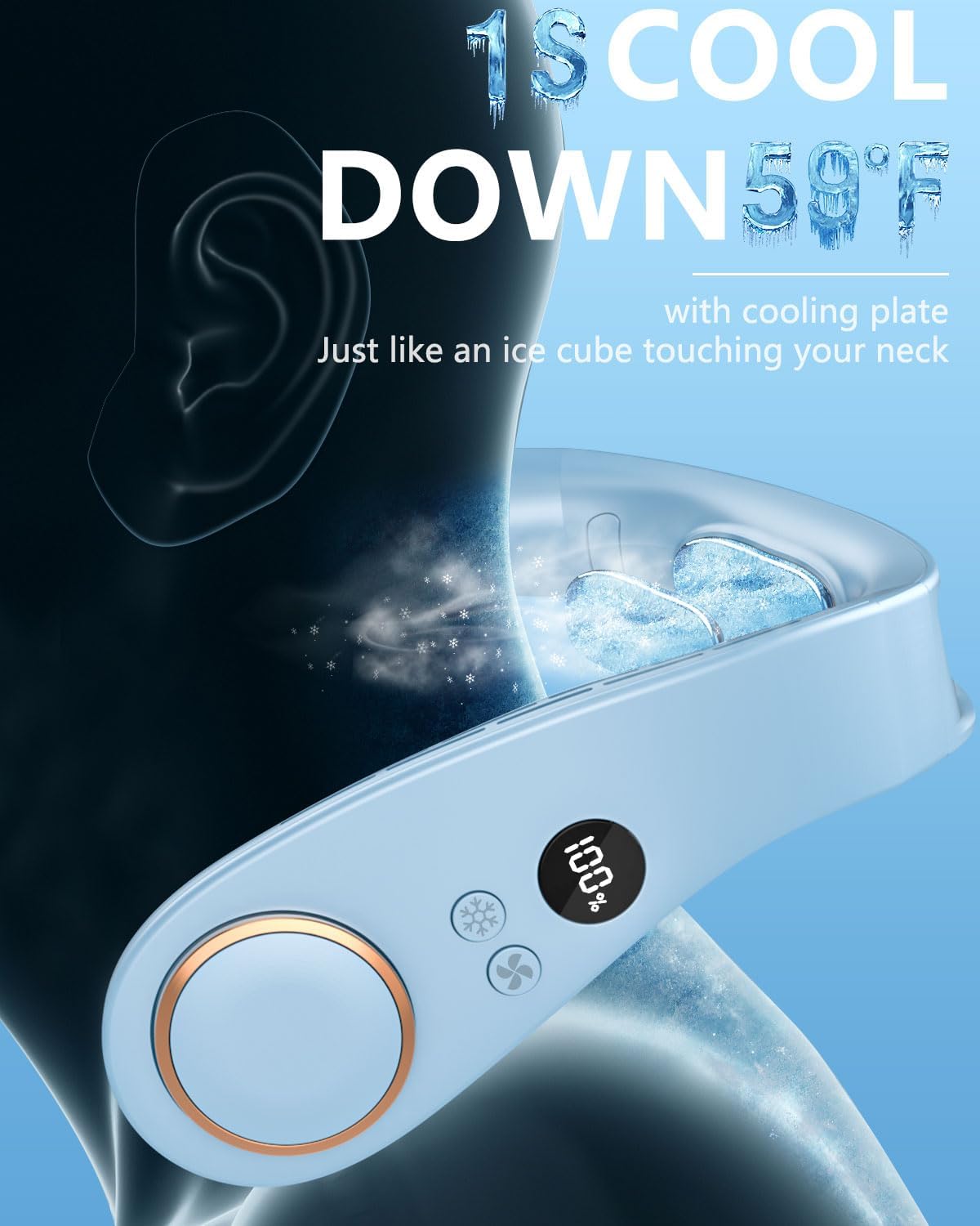 Kylande halsfläkt - Uppladdningsbar bladlös bärbar AC med kallt luftflöde MILA Sverige