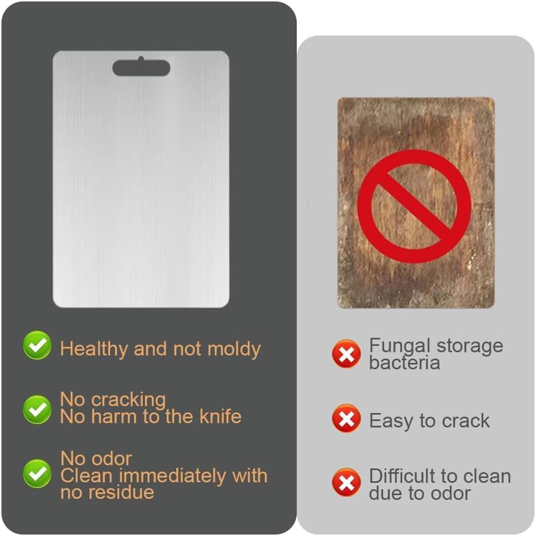 Rayvia Rostfritt Stål Skärbräda – Hållbar, Hygienisk & Lätt att Rengöra Kök Essential Carvallo