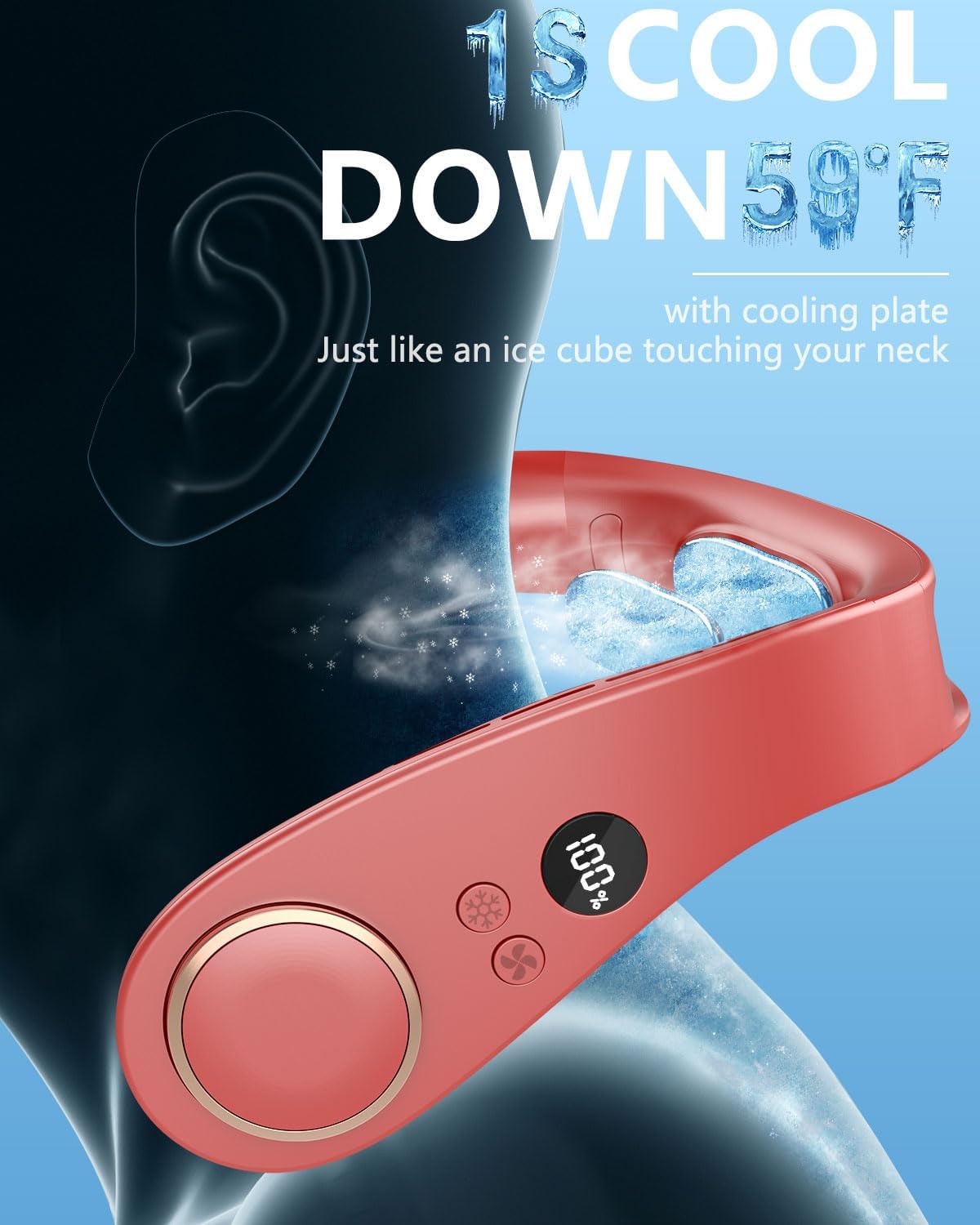 Kylande halsfläkt - Uppladdningsbar bladlös bärbar AC med kallt luftflöde MILA Sverige