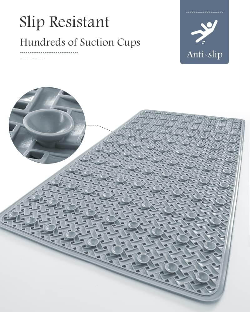 Royallure Antiskid PVC Badkar Säkerhetsmatta – Mögelresistent, Snabbavvattnande Halkfri Design Carvallo