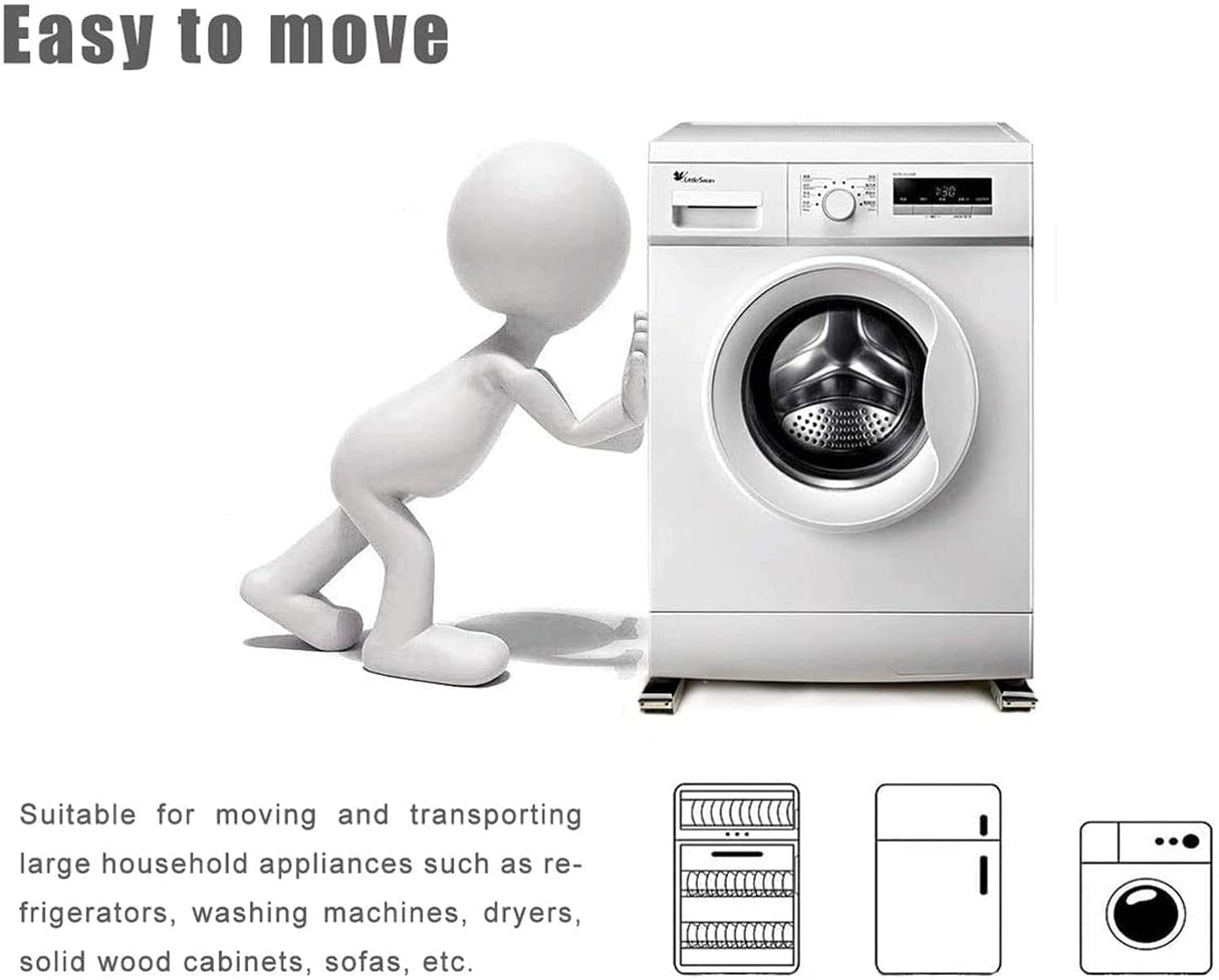 Royallure Tunga-Duty Justerbar Apparatrulle för Smidig Rörlighet och Lätt Transport - 2Pcs Carvallo