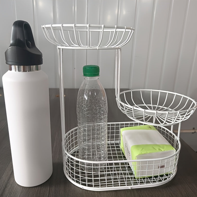 GoldenTier 3-Tier Fruktkorg – Elegant och Praktisk Carvallo