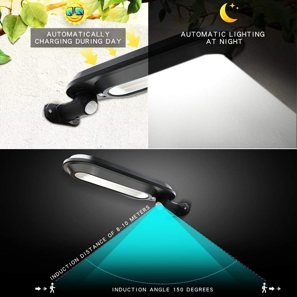 Solar vägglampa med rörelsesensor – LED utomhusbelysning för trädgård & terrass Carvallo