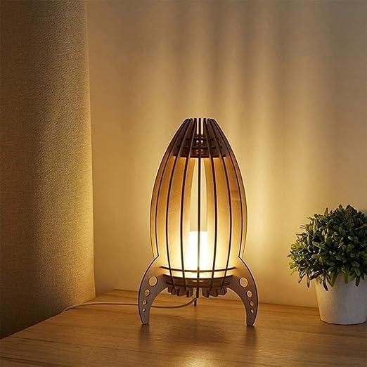 RocketGlow - Vintage Raket Nat Lampa för Avkopplande Och Modern Belysning Carvallo