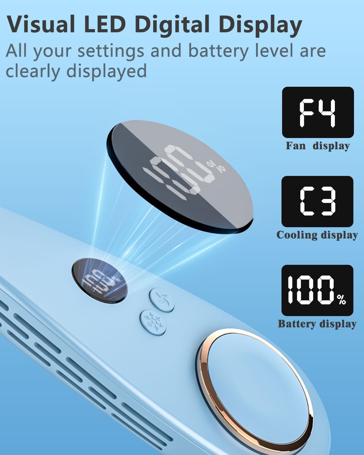 Kylande halsfläkt - Uppladdningsbar bladlös bärbar AC med kallt luftflöde MILA Sverige