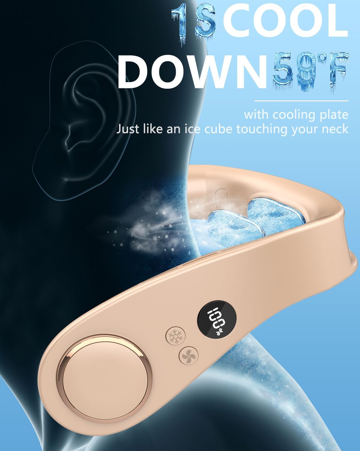 Kylande halsfläkt - Uppladdningsbar bladlös bärbar AC med kallt luftflöde MILA Sverige