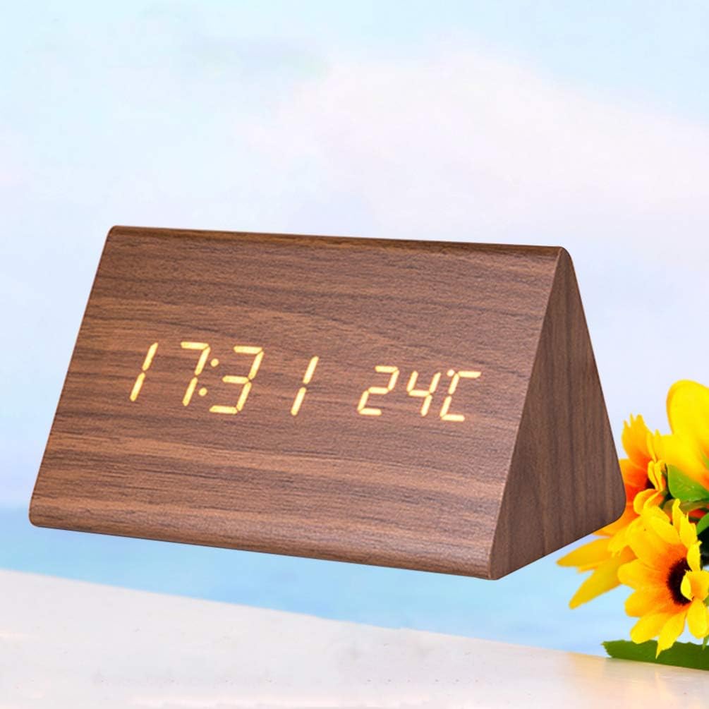 Väckarklocka Digital Trä LED Skärm Carvallo