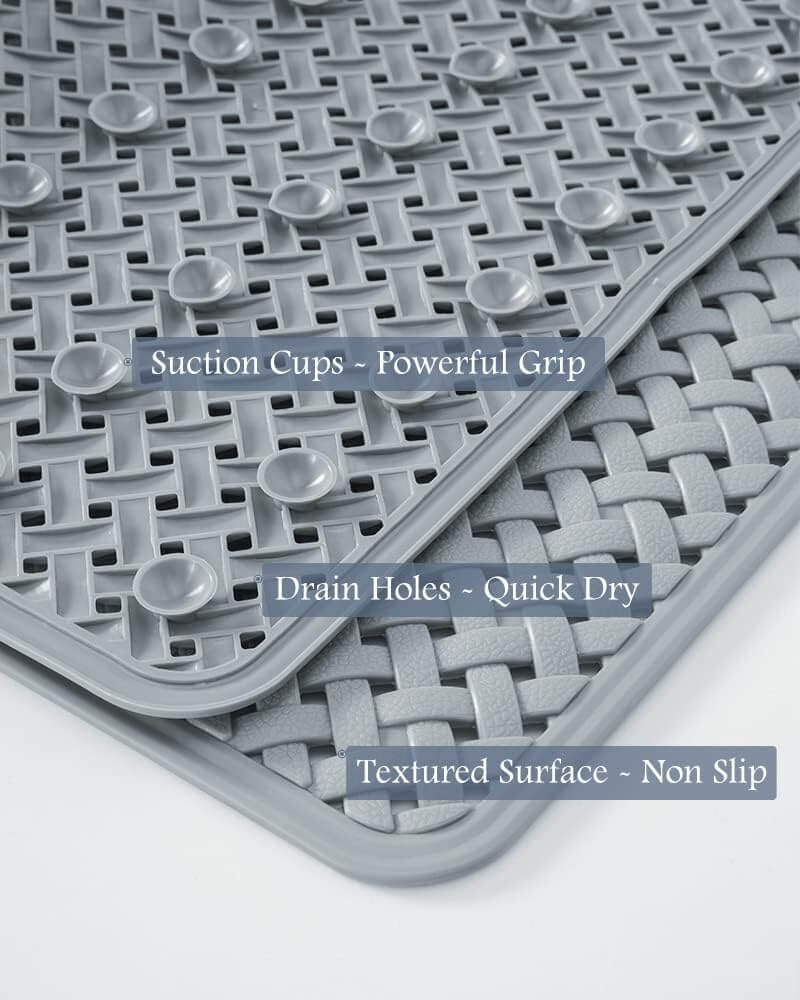 Royallure Antiskid PVC Badkar Säkerhetsmatta – Mögelresistent, Snabbavvattnande Halkfri Design Carvallo